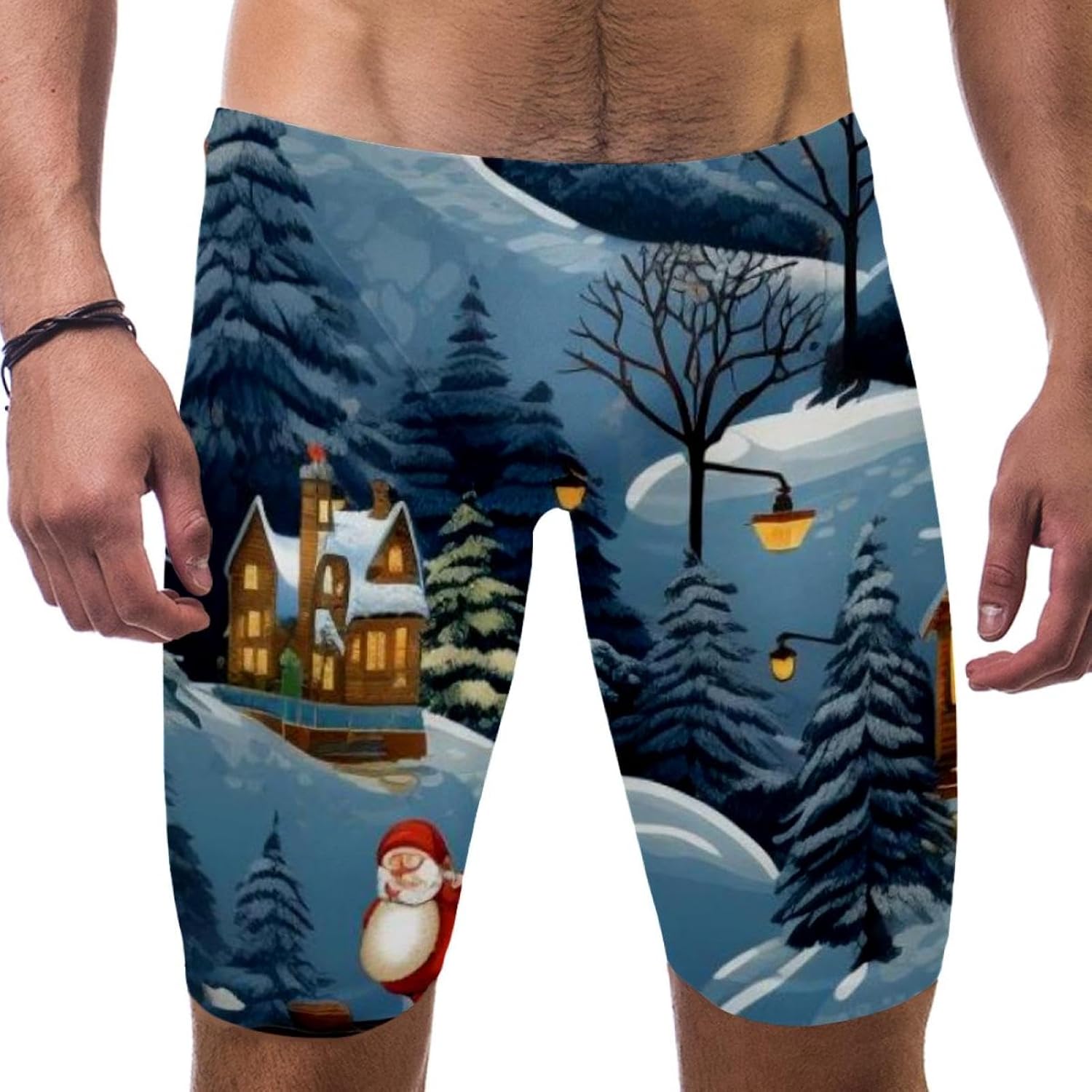 Christmas Elements Jammers for Men, Size S to 3XL Swim Jammer Swimsuit for Practice and Competition Swimming