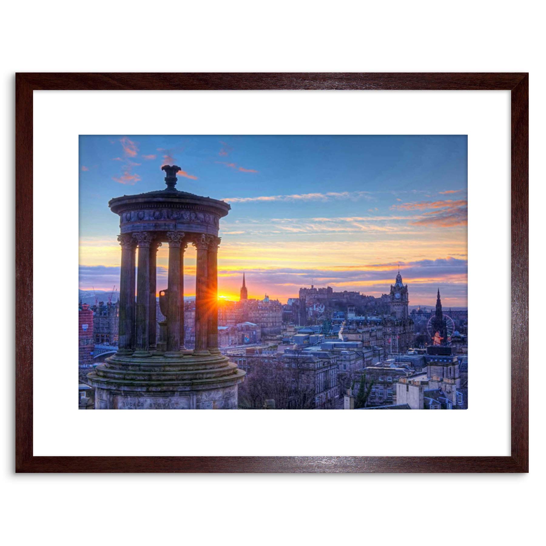 Wee Blue Coo Dt Calton Hill Edinburgh Sunset Picture Photo Framed Wall Art Print