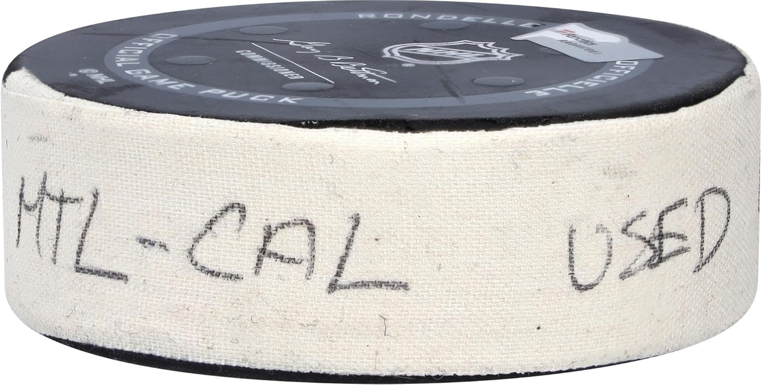 Montreal Canadiens Game-Used Puck vs. Calgary Flames on November 11, 2021 - NHL Unsigned Game Used Pucks
