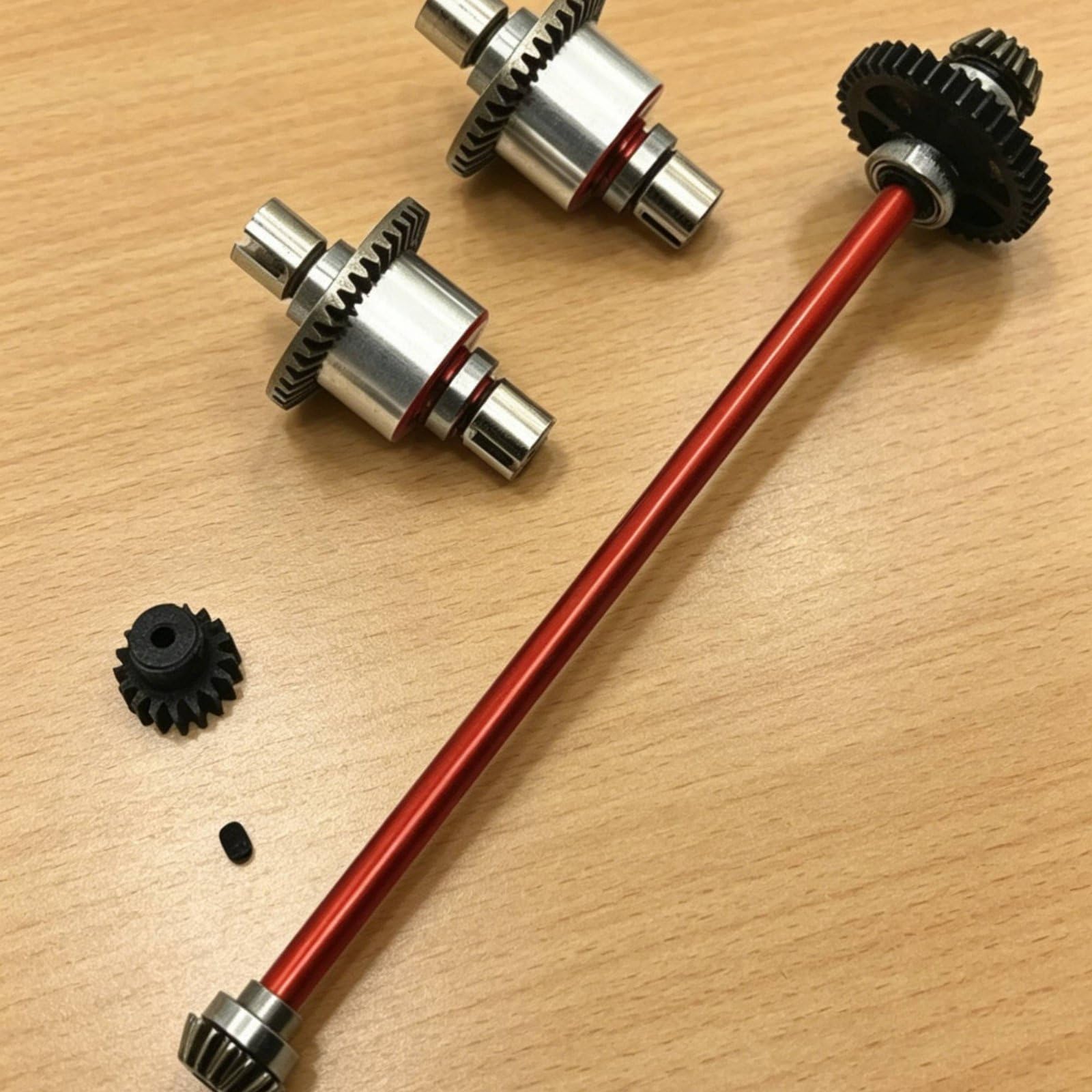 Children Remote Vehicle Conjunto Transmisión RC Coche Diferencial Engranajes Eje Rodamientos Metal Precisión Potencia Continua Respuesta Adecuado para, Dorado