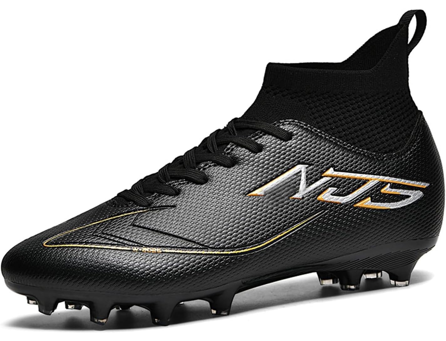 Chaussures de Football Homme High Top Spike Crampons Profession Foot Antidérapants Entrainement Adolescents Chaussures de Sport