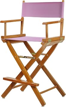 Casual Home 220-05/021-22 Director Chair 24" - Counter Height Honey OakFrame/Pink Canvas