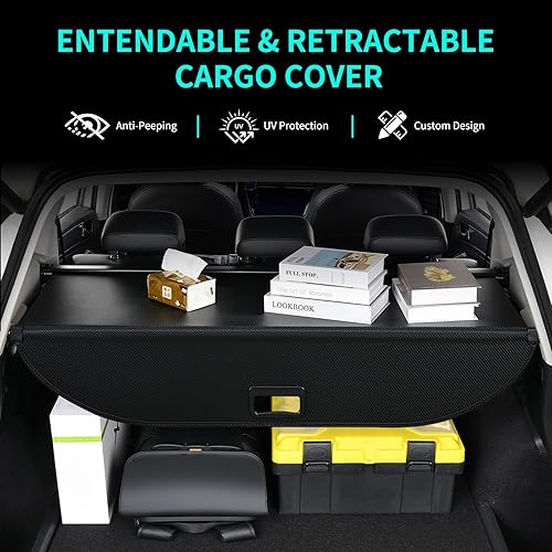 Miniatura 4 de Tecoom Cubierta de carga de coche para Toyota RAV4 2013 2014 2015 2016 2017 2018 accesorios, cubierta retráctil para maletero compatible con RAV4