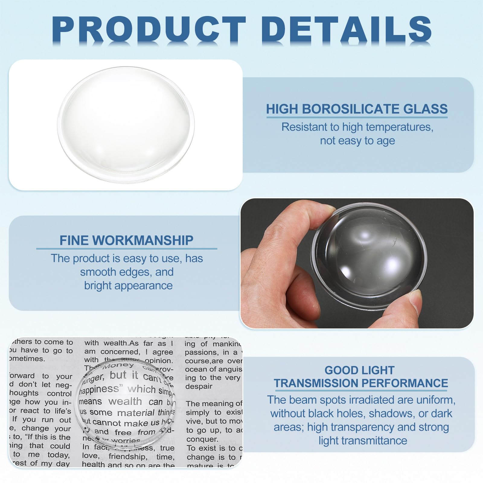 PATIKIL Diameter 63.8mm Flat Convex Lens - Image 3