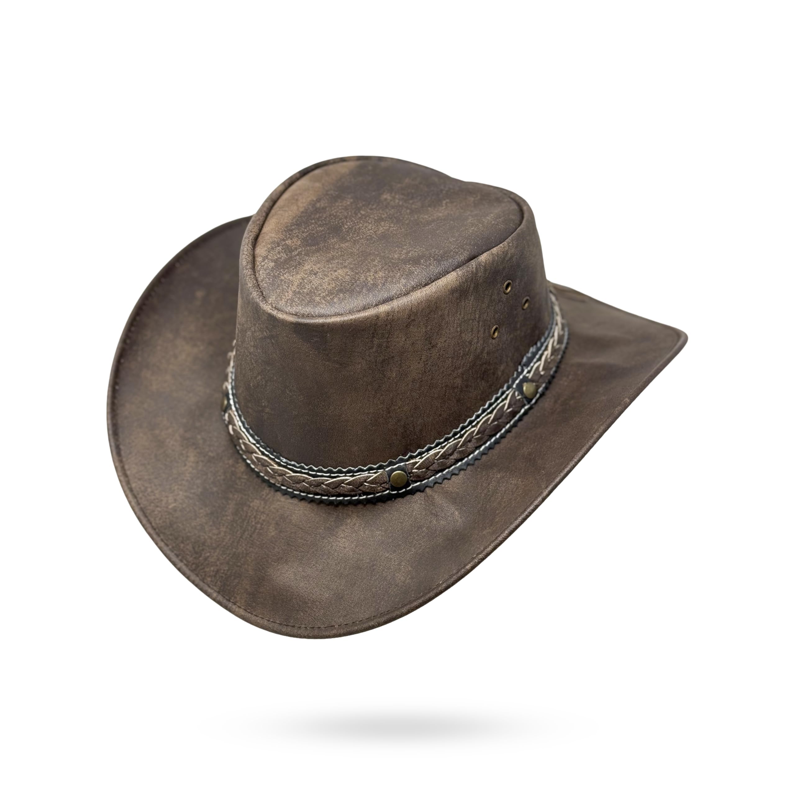 Lederhut Wickelhut knautschbar Western Cowboy – Outdoor Hut Reiten, Wandern & Abenteuer Big Jake