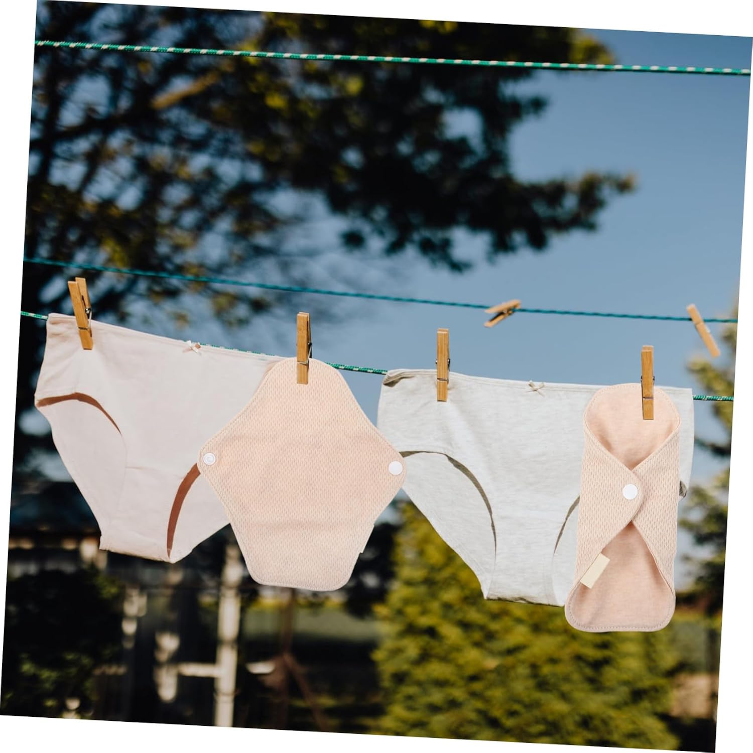 GALPADA Reusable Cotton Sanitary Napkin Pads 180mm 4pcs Washable Leakproof Menstrual Pads for Women Postpartum Use