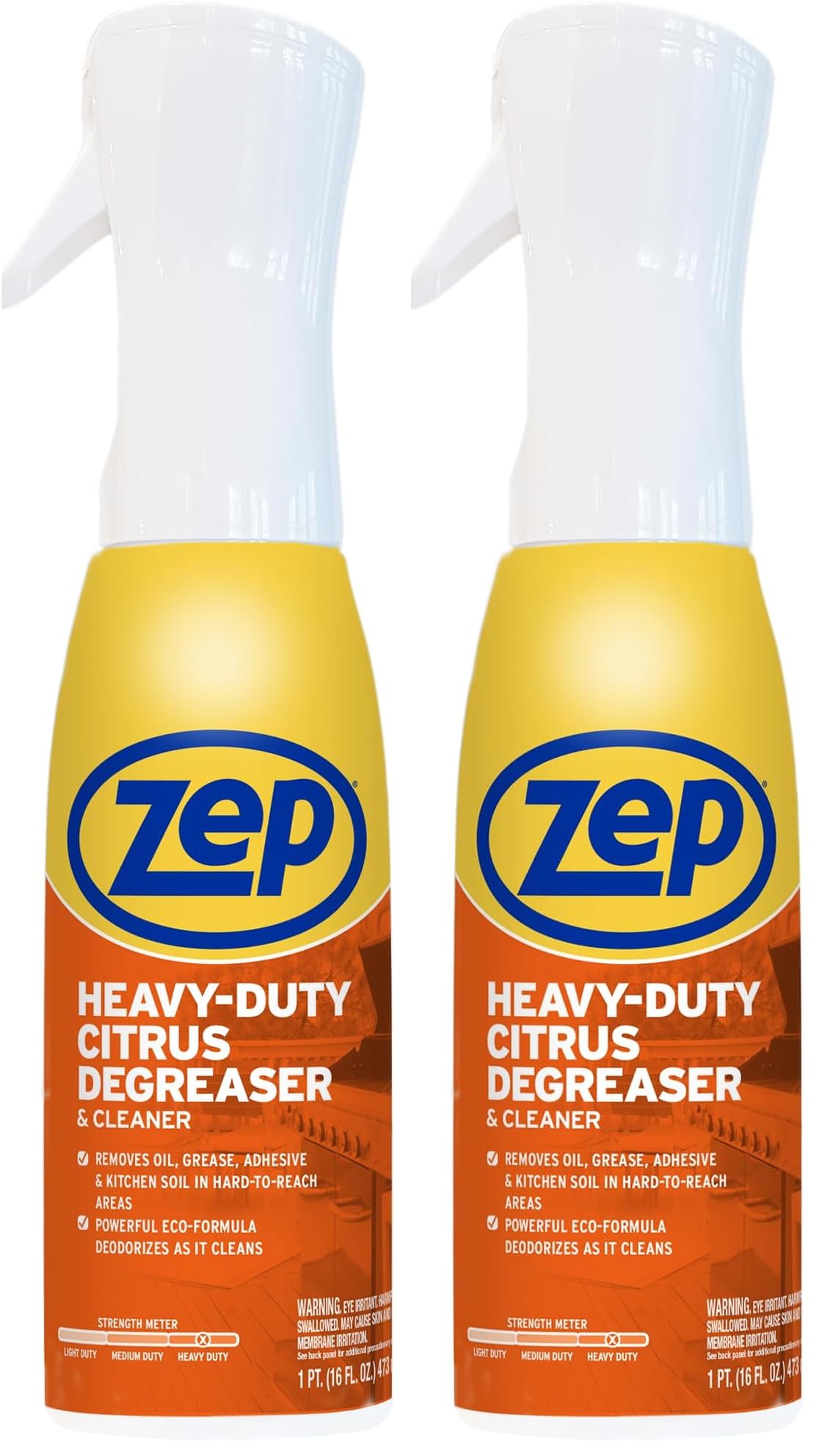 Zep Heavy Duty Citrus Degreaser and Cleaner Mist -16 fl oz ZUCIT20 - Removes Oil, Grease, Adhesive &amp; Kitchen Soil, In Hard-To-Reach Areas, (Pack of 2)