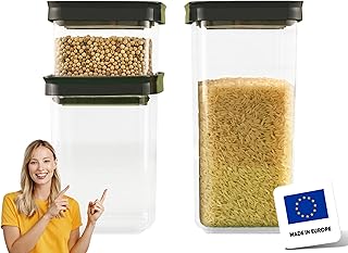 Sponsored You’re seeing this ad based on the product’s relevance to your search query.Learn more about this advertisement uandu Storage Jars with Lid Airtight - Set of 3 Storage Containers | Storage Box Kitchen Storage & Organisation | BPA Free | Kitchen Organiser | Storage Jars for All Dry Foods