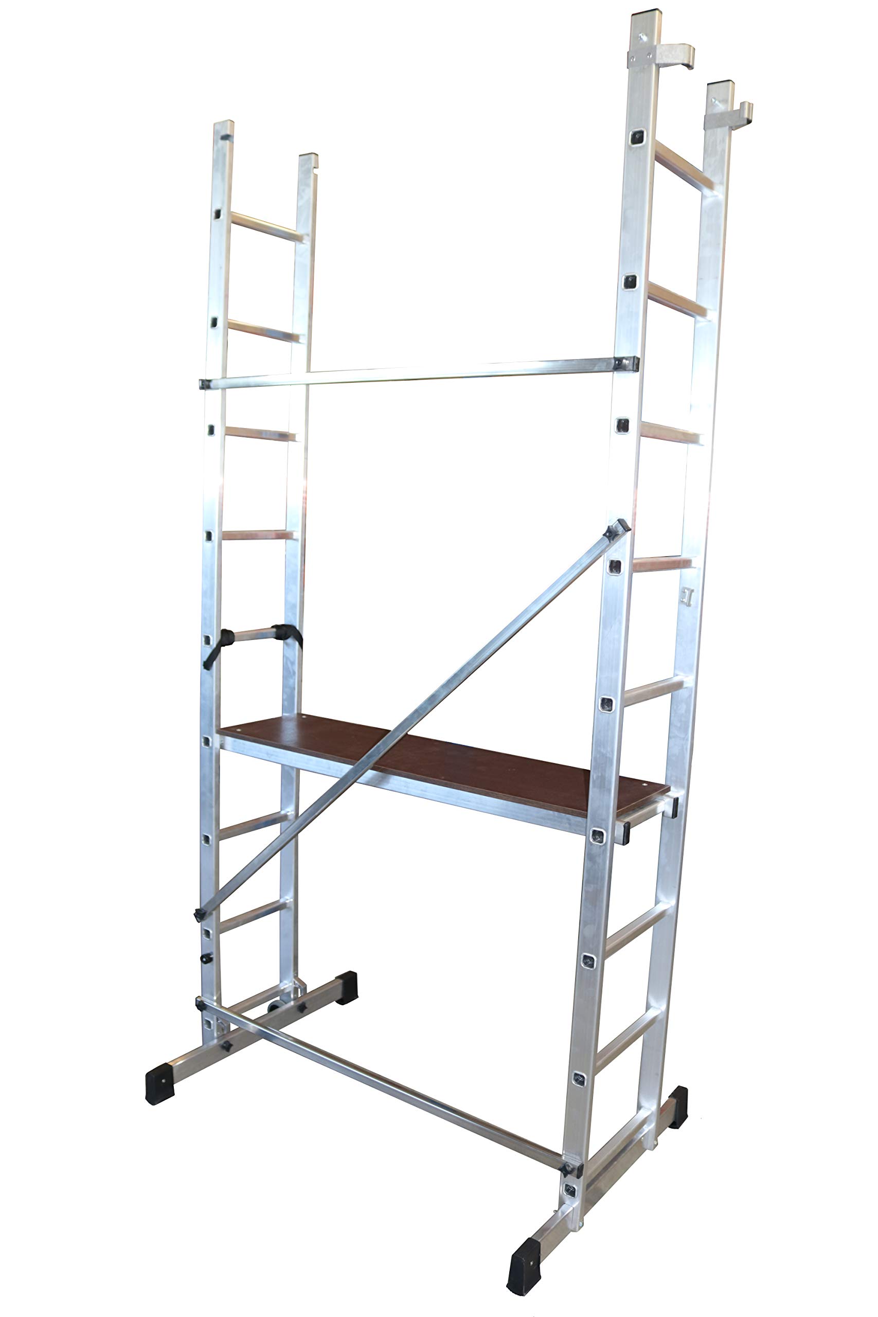 Escalera - andamio Profesional de Aluminio 2x9 peldaños Multiusos