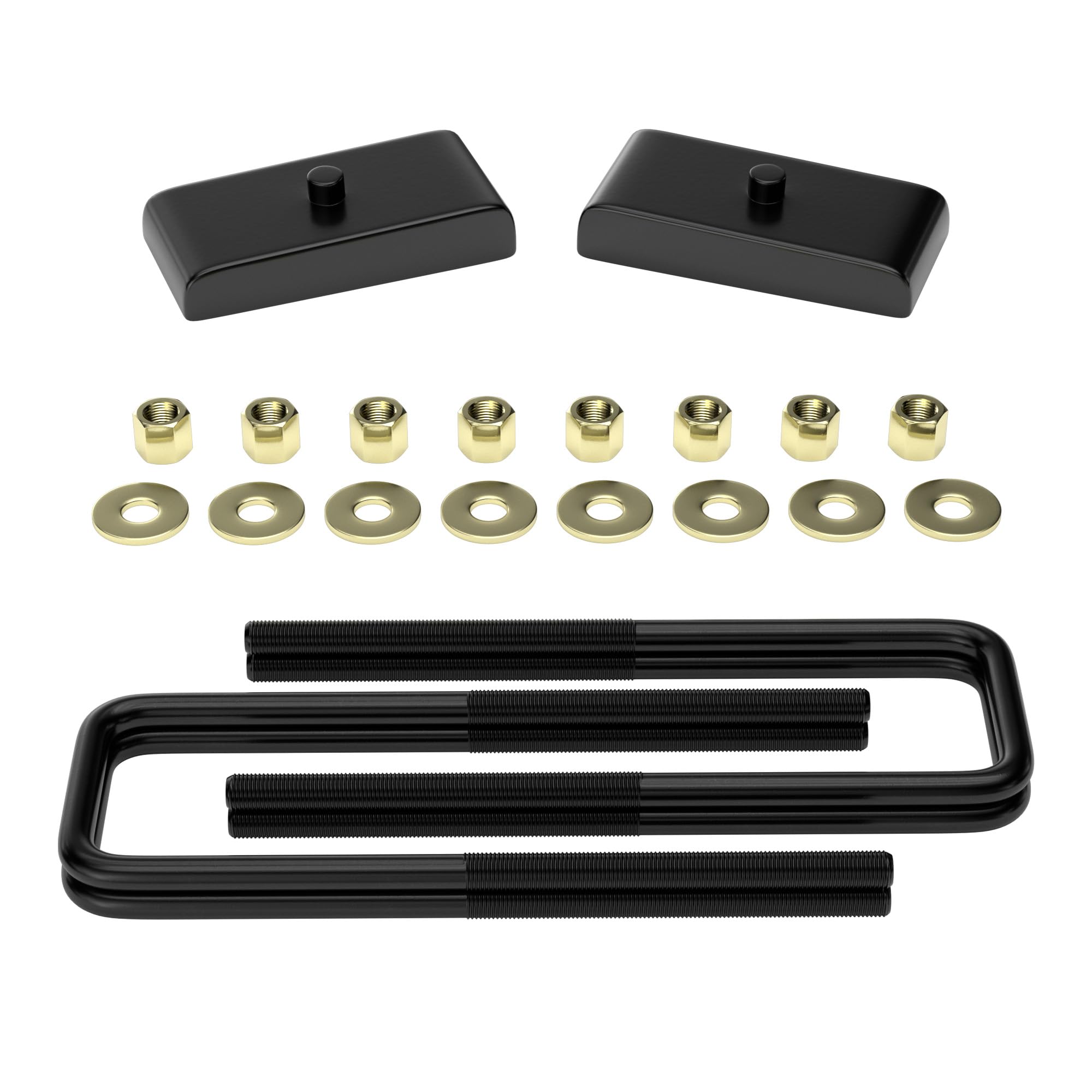 1 Inch Rear Lift Block Compatible With 1999-2023 Silverado 1500 GMC Sierra 1500, 1'' Rear Leveling Lift Kits with Extended Square U-Bolts Raise The Rear of Your Pickup By 1"