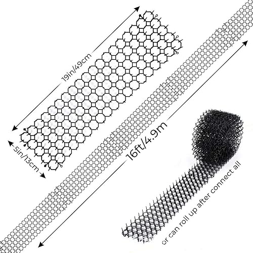 Miniatura 5 de Tapete antiarañazos para gatos con picos para interiores y exteriores, para jardín, valla, red anti gatos, tapón de excavación, tira de espinillas,