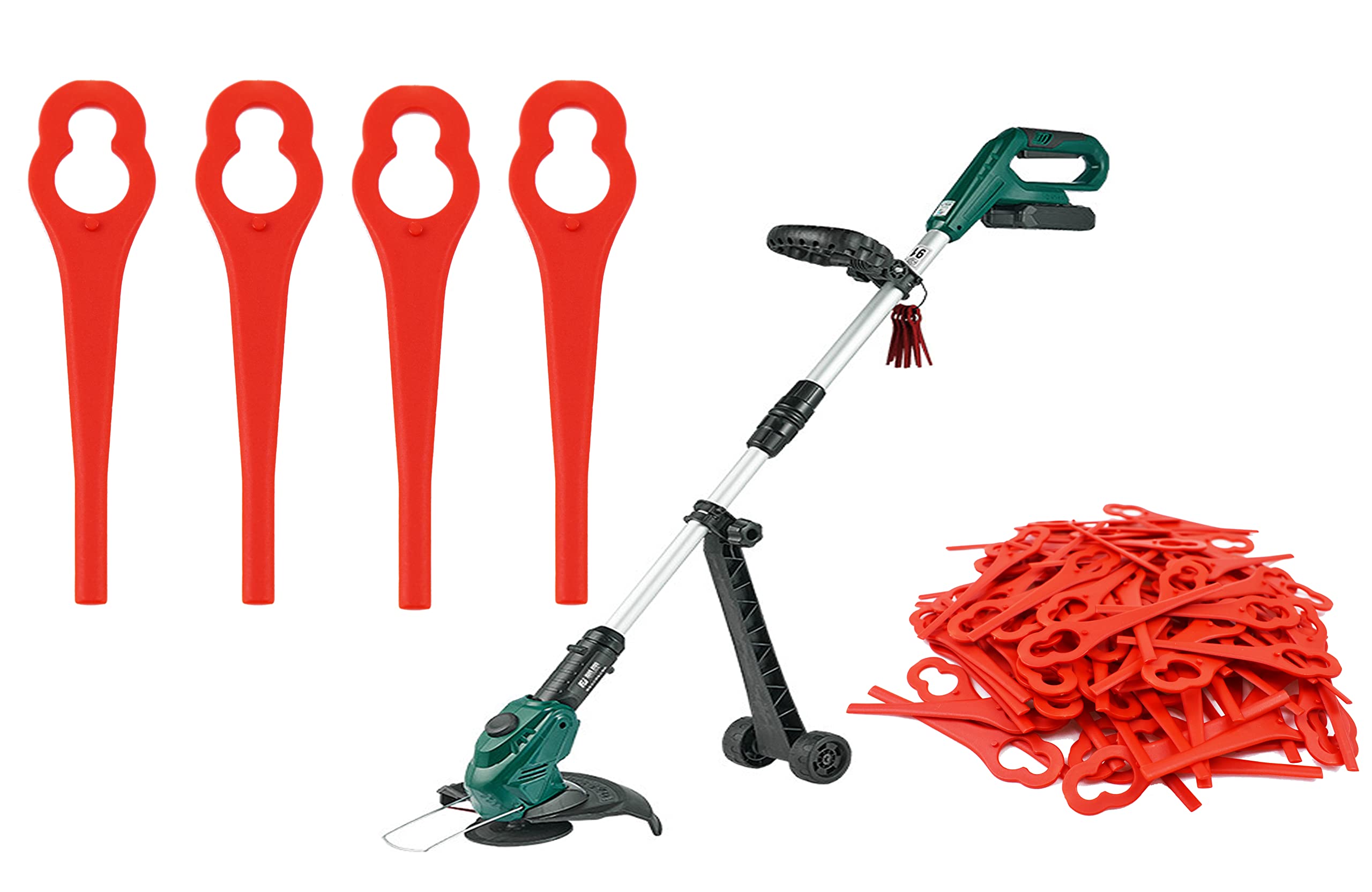 Azatemgo 100 Lawn Mower Plastic Blades for Einhell Cordless Lawn Mowers BG-CT 18 Li, RG-CT 18/1 Li, GE-CT 18 Li, GC-CT 18/24 and GC-CT 18/24 P