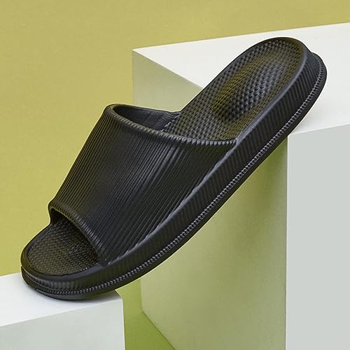 Miniatura 5 de WYSBAOSHU Pantuflas para mujeres y hombres, sandalias de ducha antideslizantes para spa, masaje, espuma para baño, piscina