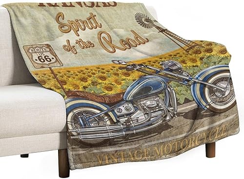 Miniatura 70 de Manta clásica retro para automóvil, diseño clásico de automóvil clásico americano, diseño de motocicleta, manta de franela súper suave para cama y