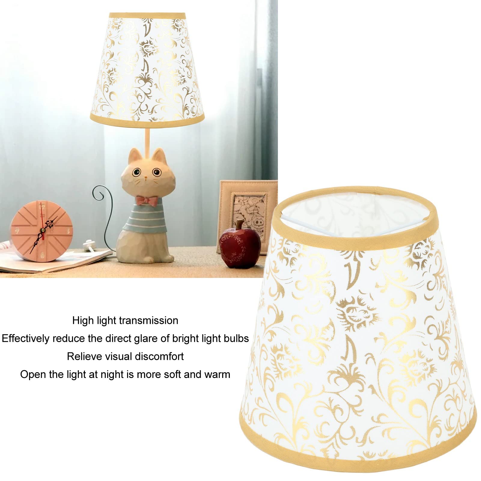 MISNODE 3-teiliger Lampenschirm aus Stoff, Lampenschirm Zum Aufstecken für die Kronleuchter-Tischlampe mit E14-Glühbirne, Exquisit Verarbeiteter