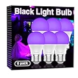 Onforu 15W LED Black Light Bulbs, A19 E26 Blacklight Bulb 120W Equivalent, Purple Bulb 385-400nm, Glow in The Dark for Halloween, Black Light Party, Body Paint, Fluorescent Poster, 6 Pack