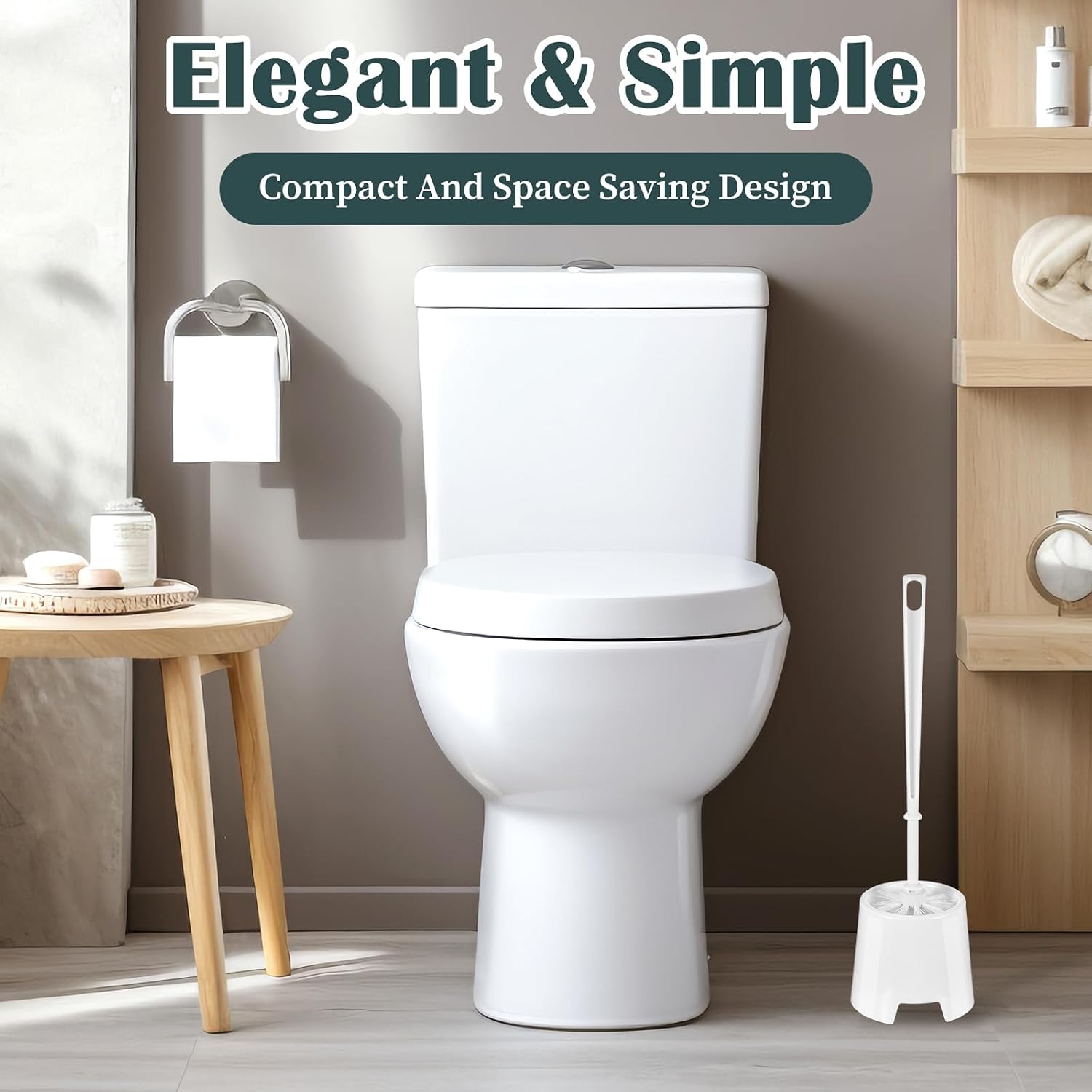 12sets toilet brush and holder set white disposable Toilet Bowl Brush and Plastic Holder Bathroom Deep Cleaning Combo with Caddy Stand Professional Janitorial Scrub Brushs Cleaning Accessor image 2
