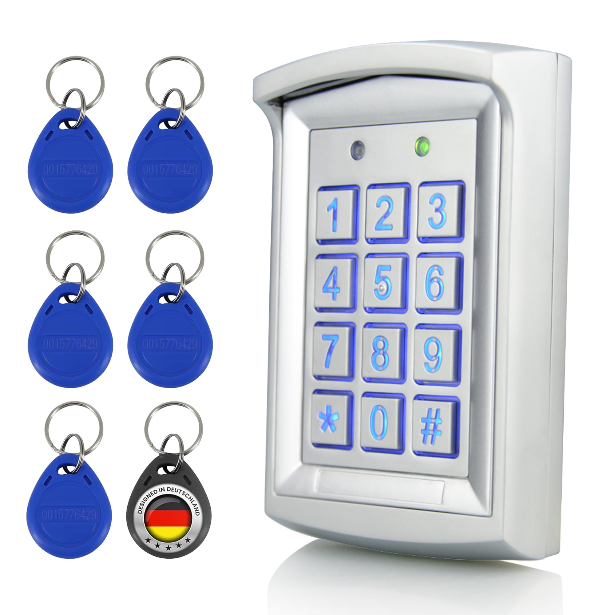 MATHFEL Smart Lock Cerradura electrónica para Puerta de Entrada, Cerradura con código Resistente a la Intemperie con RFID, IP66, 2 relés, abrepuertas con código, Cerradura Inteligente automática