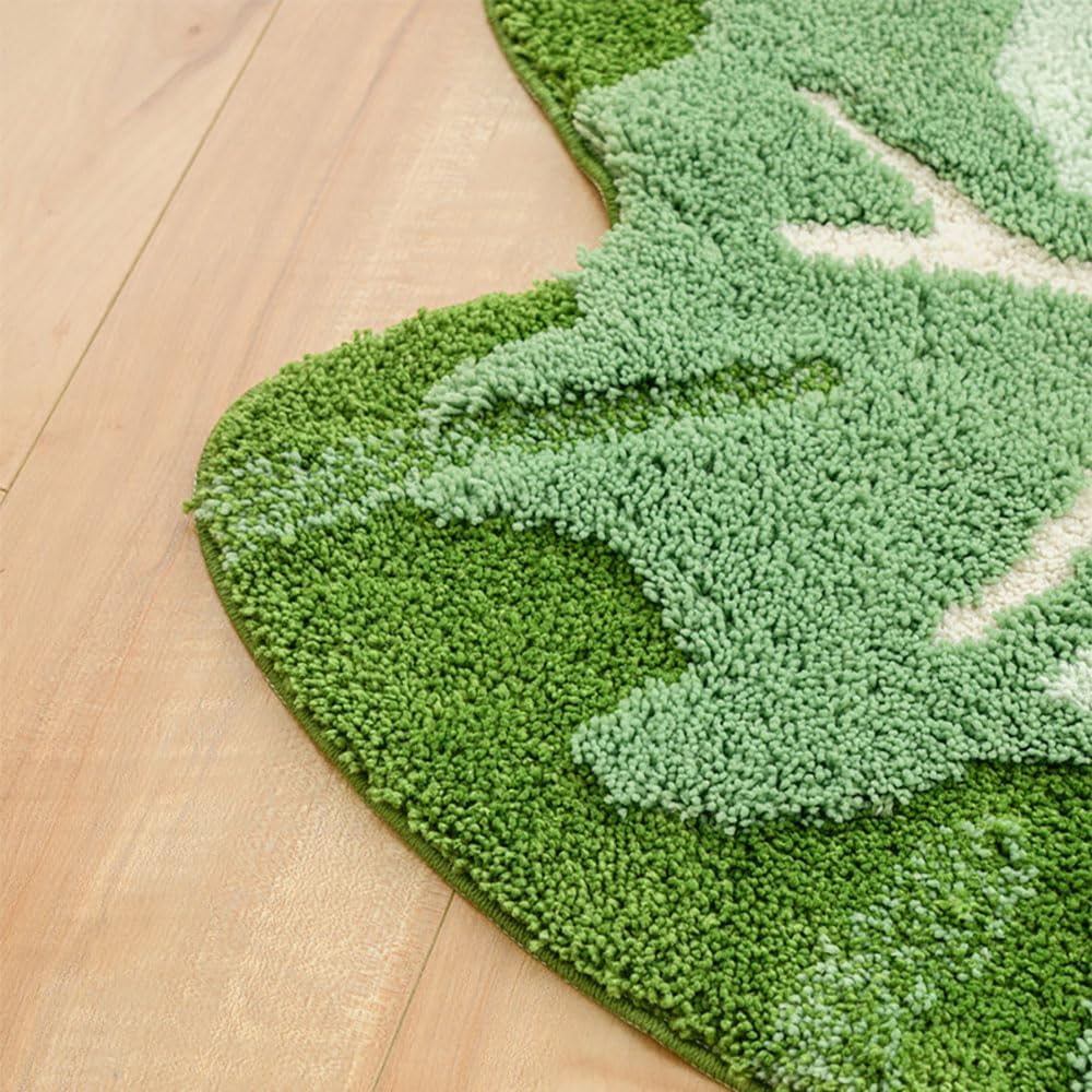 Leaf Rug, 19.7 x 39.4 Inch Microfiber Non-Slip Floor Mat, Cream White Bunny Area Rug for Nursery, Bedroom, Playroom, Soft Decorative Carpet for Kids Room