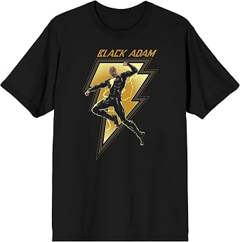 Black Adam Lightning Bolt Logo Mens Black T-Shirt