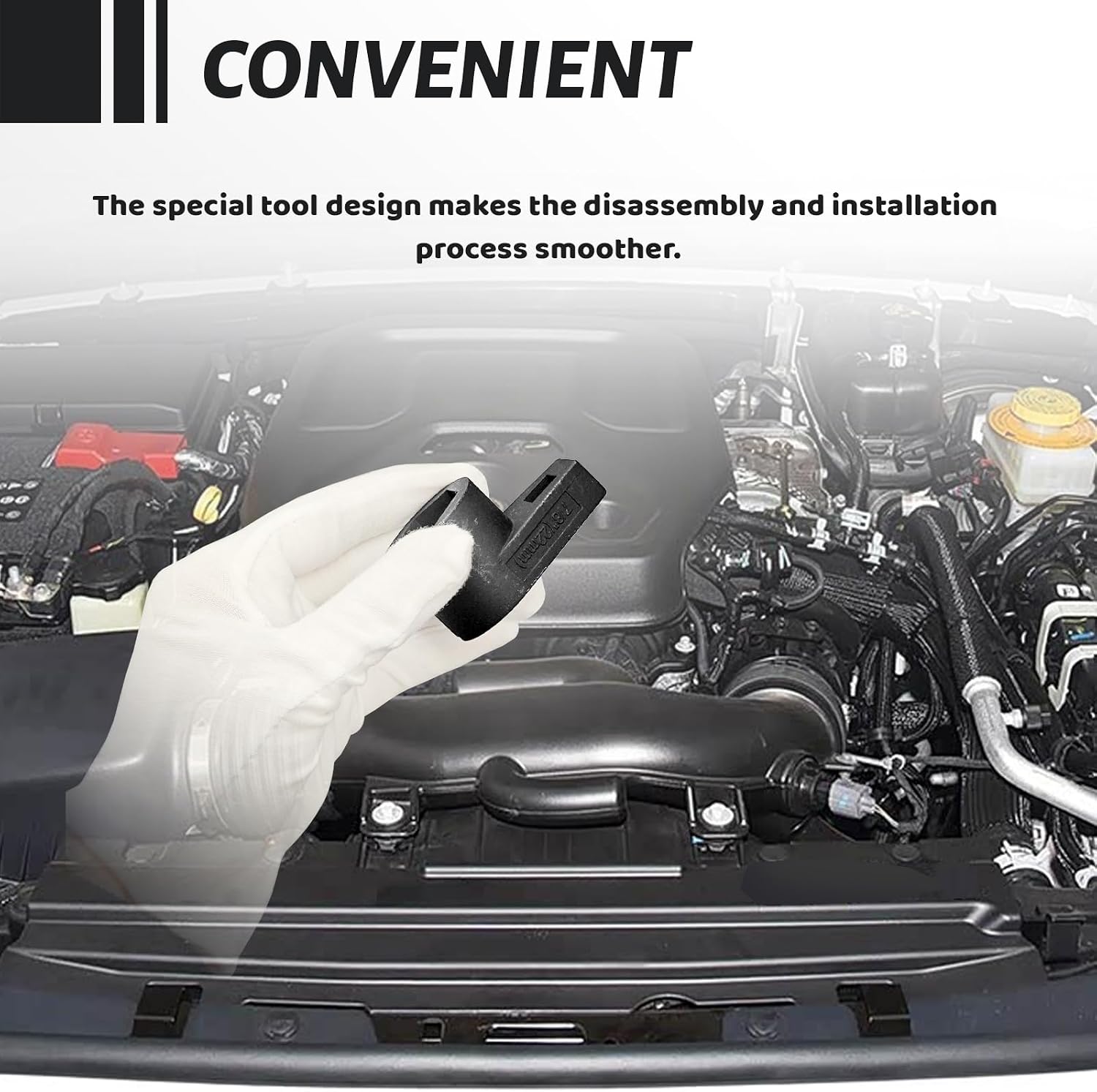 Offset Oxygen Sensor Socket, 3/8 Inch Drive 7/8 Inch (22mm) 6-Point Removal Tool with Side Wire Gate, Prevents Wire Damage, Universal for Most Automotive Vehicles