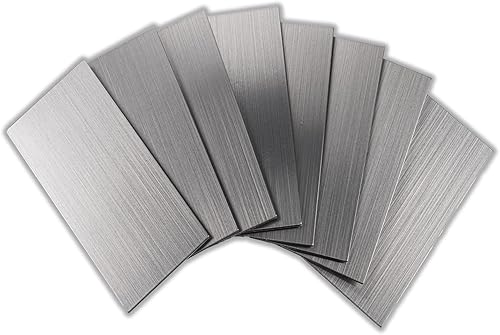 StyloVue 100 piezas para despegar y pegar para cocina, azulejos de metro de PVC de 3 x 6 pulgadas, azulejos mejorados de acero inoxidable cepillado