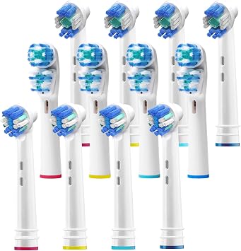 Oral b Braun ile Uyumlu Yedek F r a Ba l klar  - Oralb i in 12 Elektrikli Di  F r as  Ba l klar  -  ift Temiz, Floss ve 3D PRO Beyaz F r alar - Kids Pro 1000 Sonic Floss, Dual, Cross ve Daha Fazlas na Uyar