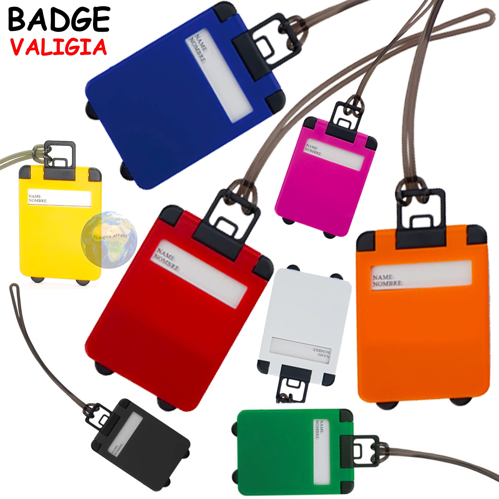 Etichette Per Valigia, 6 Pezzi, Per Bagagli, Per Viaggi In Aereo, Con - Foto 4