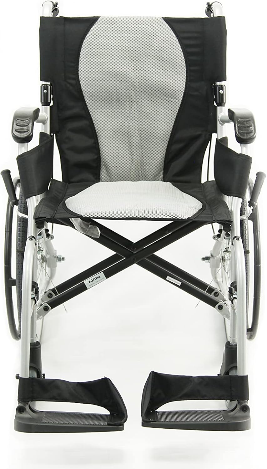 Karman K-2512 19 lbs Ultra Light Ergonomic Wheelchair with Removable Footrest