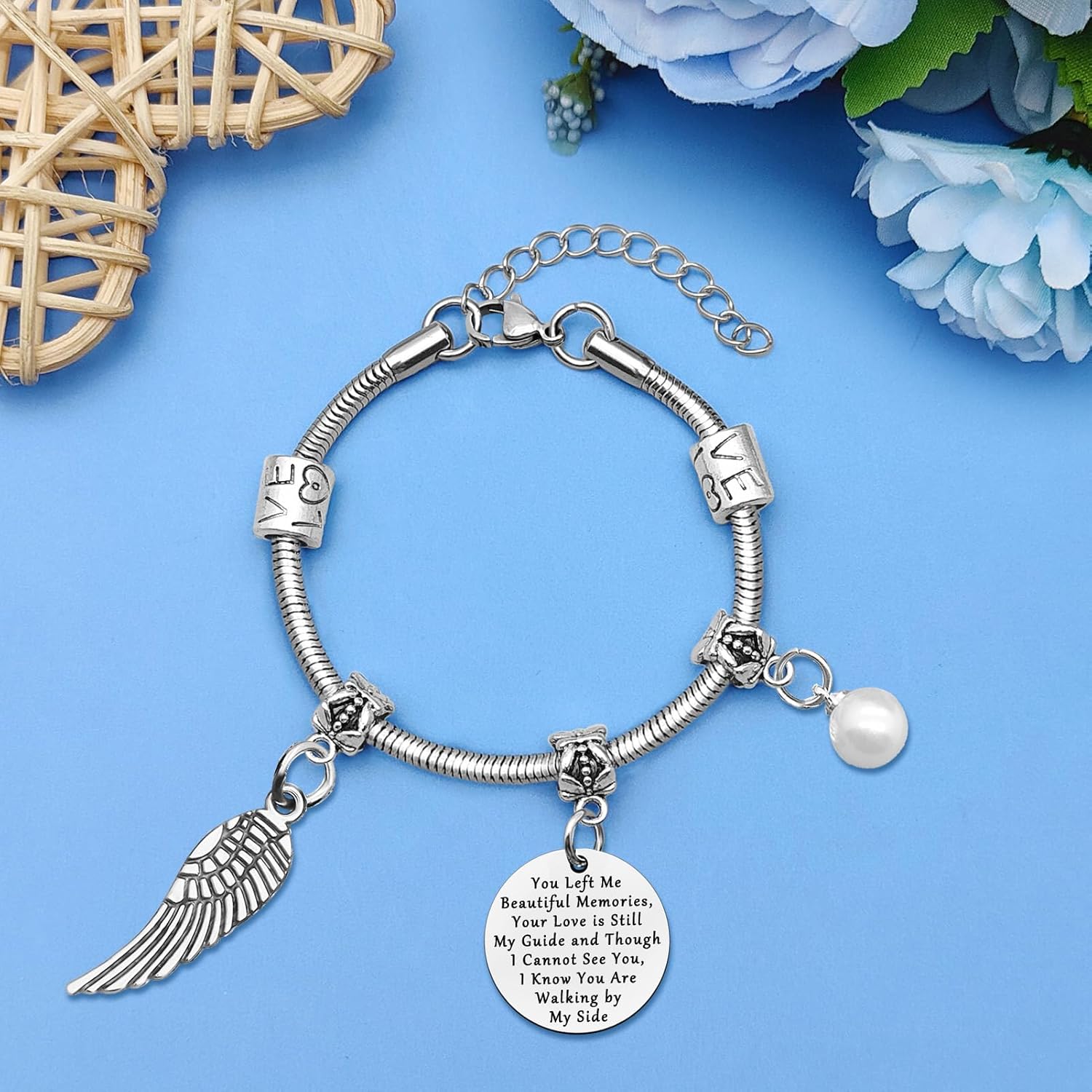 Mwphuy Memorial Bracelets for Women Loss of Mom Sympathy Gift for Loss of Mom Dad Bracelets Remembrance Gifts for Loss of Sister Friend Brother Husband Boyfriend In Memory of Loved Gift Memory Gifts - Image 3