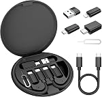 Elebase Multi USB C Kit de câble adaptateur chargeur, avec 1Ft 100W Cordon de charge 6 en 1 Voyage de type C à iOS Boîte d'adaptateur,USB 3.0 OTG,USBC pour Micro Converter,Portable Card Storage,Eject Pin,Transfert de données