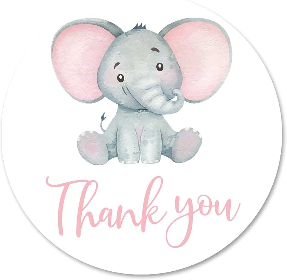 elephant baby shower stickers