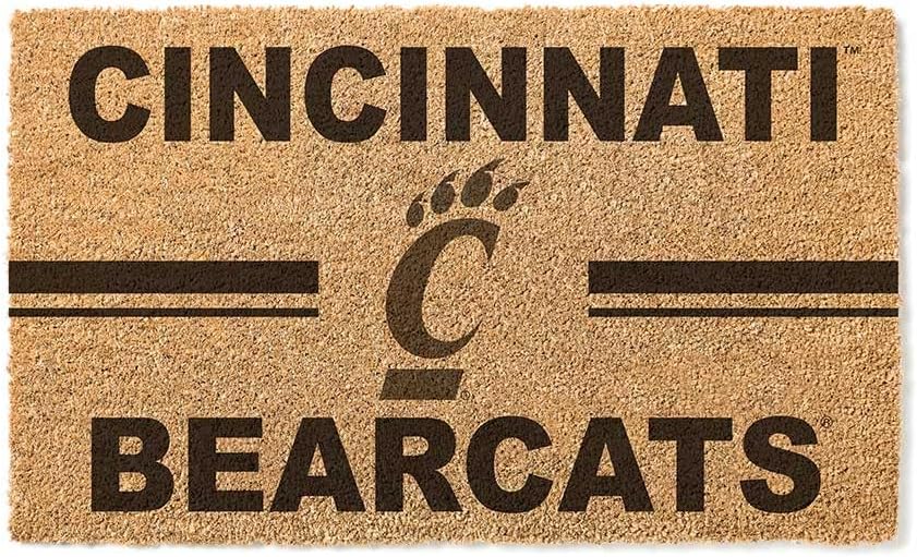 KH Sports Fan Logo Coir, 18x30 Inches, Outdoor Rug Display Your Team Spirit with This Unique Cincinnati Bearcats Doormat, One Size, Multi