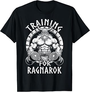Training For Ragnarok Viking Gym Warrior Norse Fitness T-Shirt