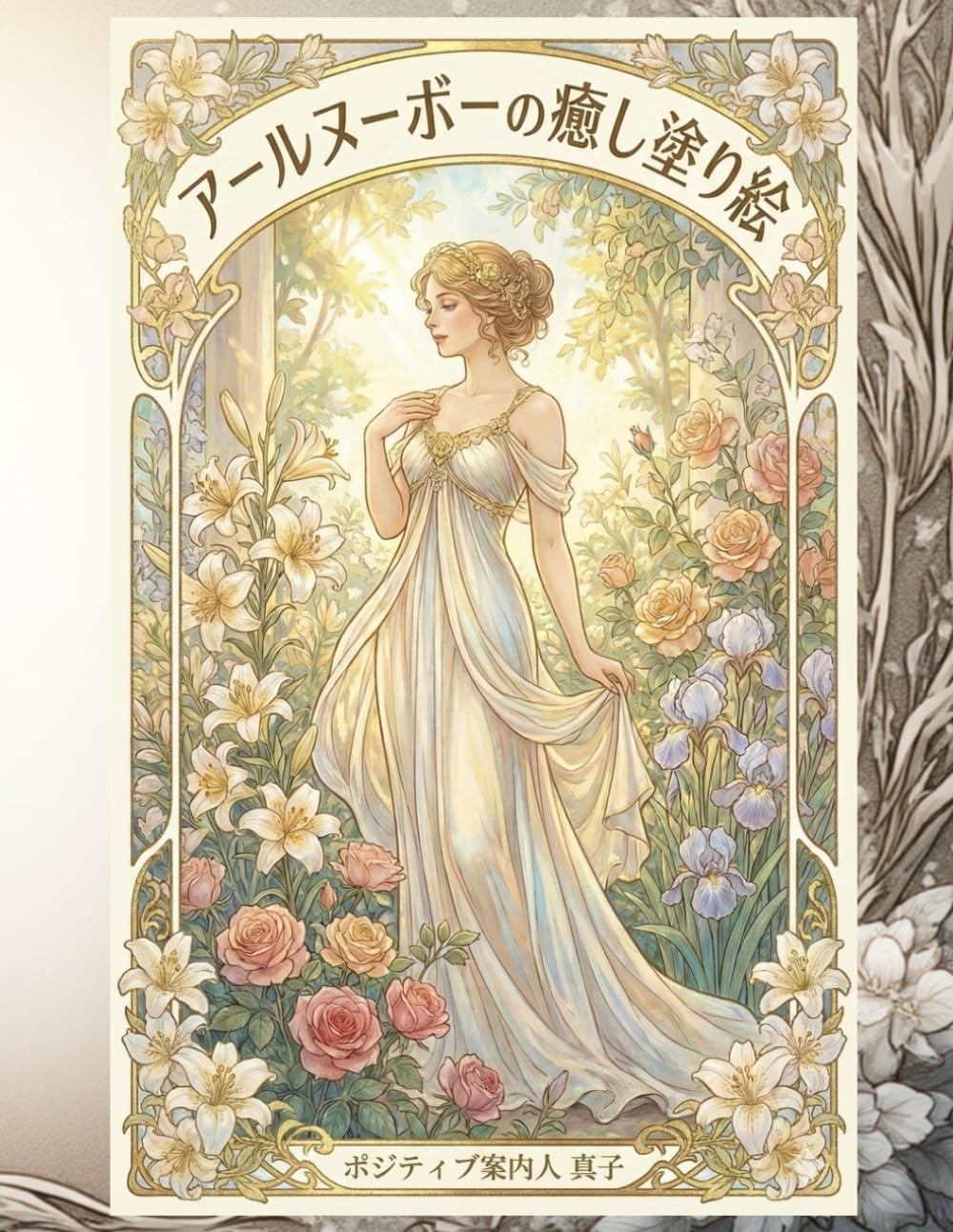 アールヌーボーの癒し塗り絵: 心を整える50の優雅な線画。自律神経を整える大人の塗り絵 / Art Nouveau Healing Coloring Book / Livre de Coloriage Apaisant