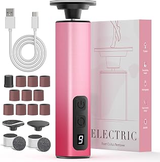 2 in 1 Electric Foot Callus Remover, 9 Adjustable Speeds Foot Scrubber USB Rechargeable Pedicure Tools for Feet, Dry Dead Skin Scraper Foot Grinder with 80/120 Grit Sandpaper Discs Rollers for Women
