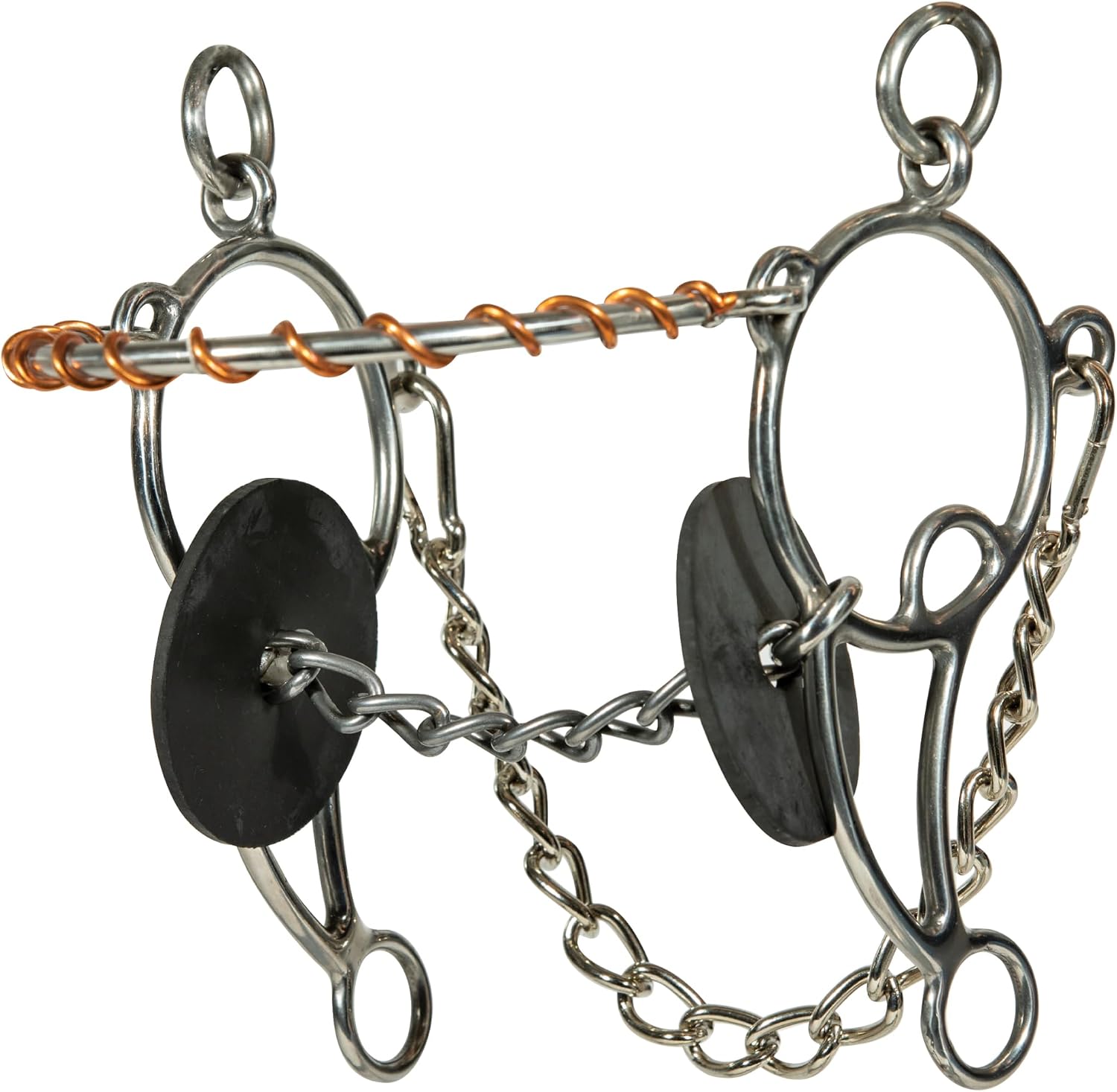 Professional's Choice Sports Medicine Products Combo Snaffle Horse Bits - Twisted Wire - Smooth Ring - Lifesaver Horse Mouth Piece