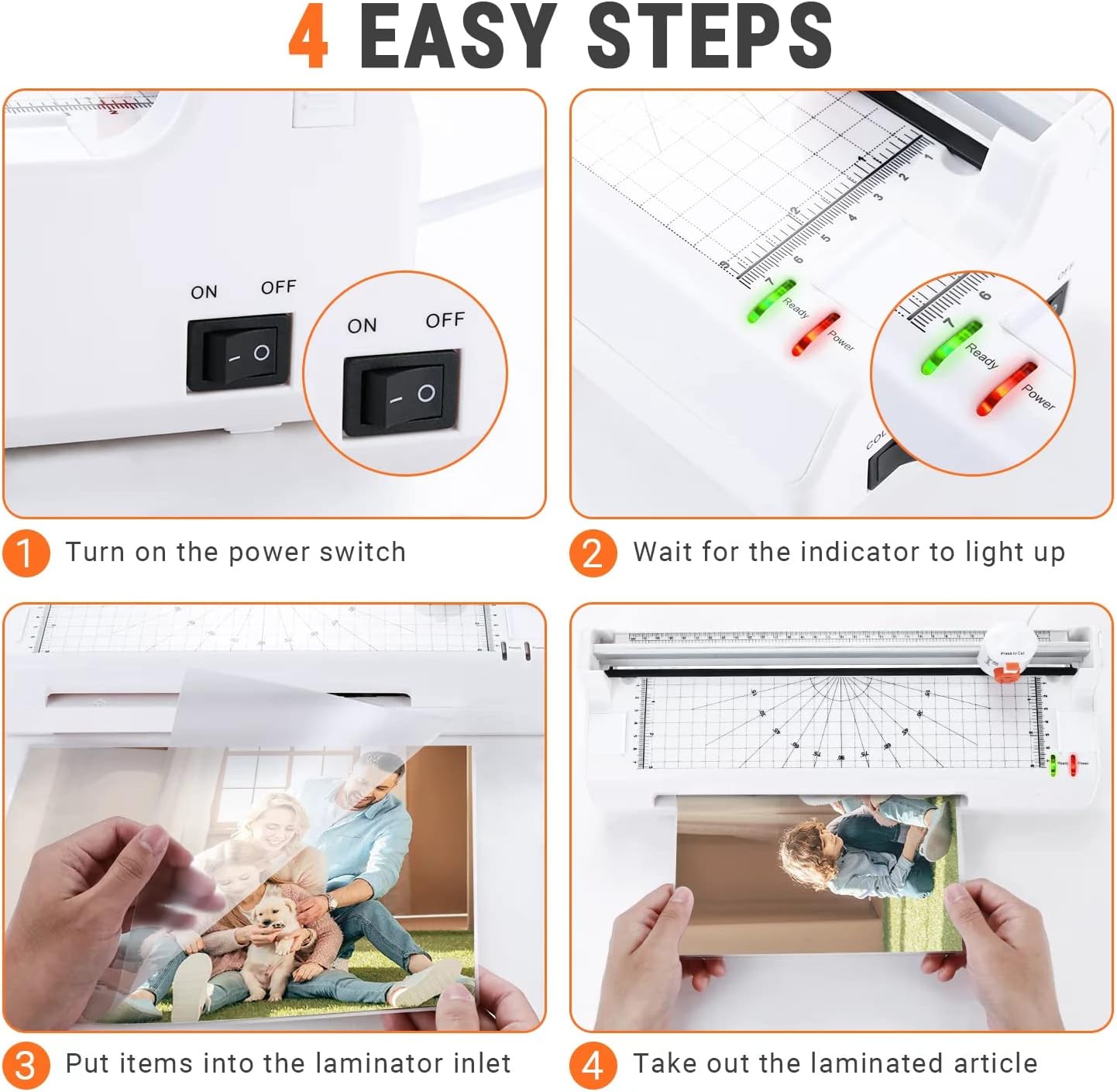 Laminator Machine, 5-in-1 Hot & Cold 40-Second Preheating Laminator for Office/Home Use-MTL02 : Office Products