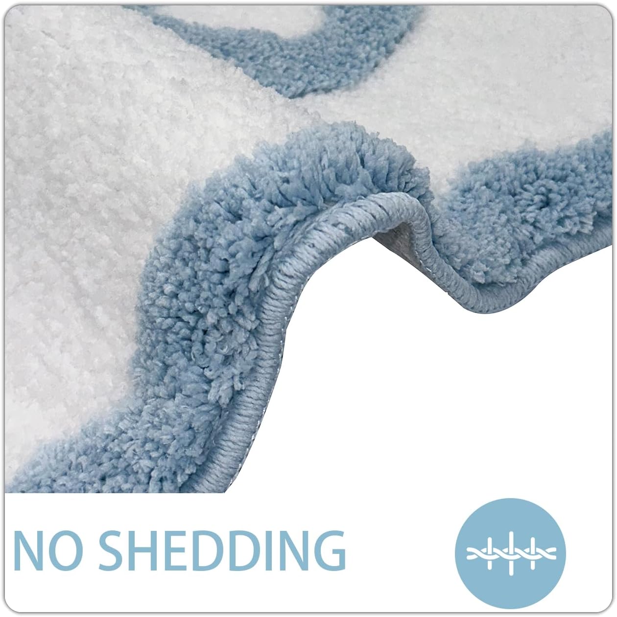 Blue Bow Bathroom Rugs, Preppy Scalloped Rug Cute Bath Mat Girly Shower Rug Coquette Aesthetic Bath Mat Bow Decor for Bedroom, Kitchen, Bathroom Floor (Blue, 20" x 32" - Large)