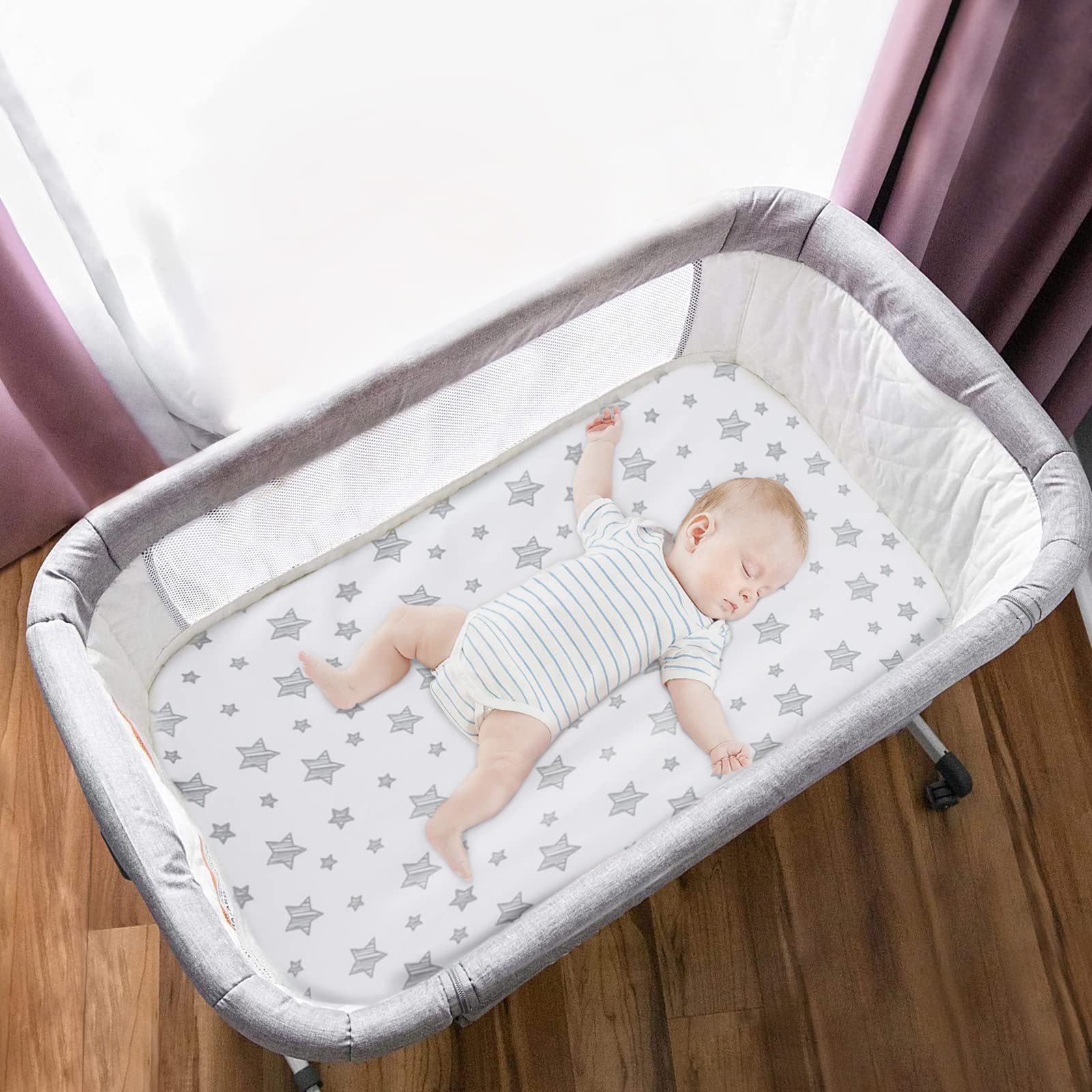 Paquete de 2 sábanas impermeables para moisés de 33 x 20 pulgadas
