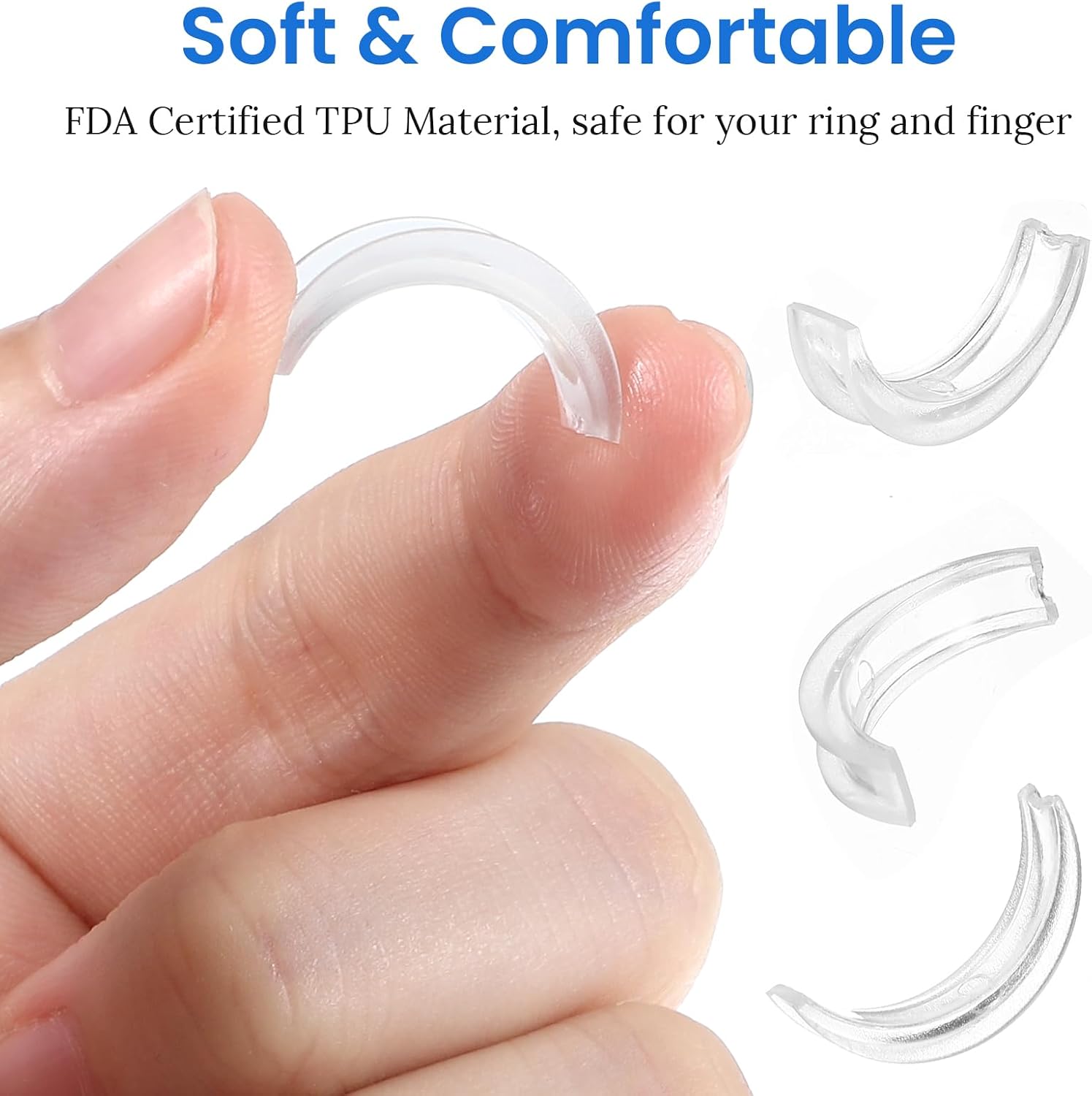 Ring Sizers for Loose Rings 25 Pack Invisible Silicone Ring Sizer Adjuster Rings Guards & Spacers Make Smaller Without Resizing Insert and Spiral Tightener Clear Jewelry Size Adapter for Women Men