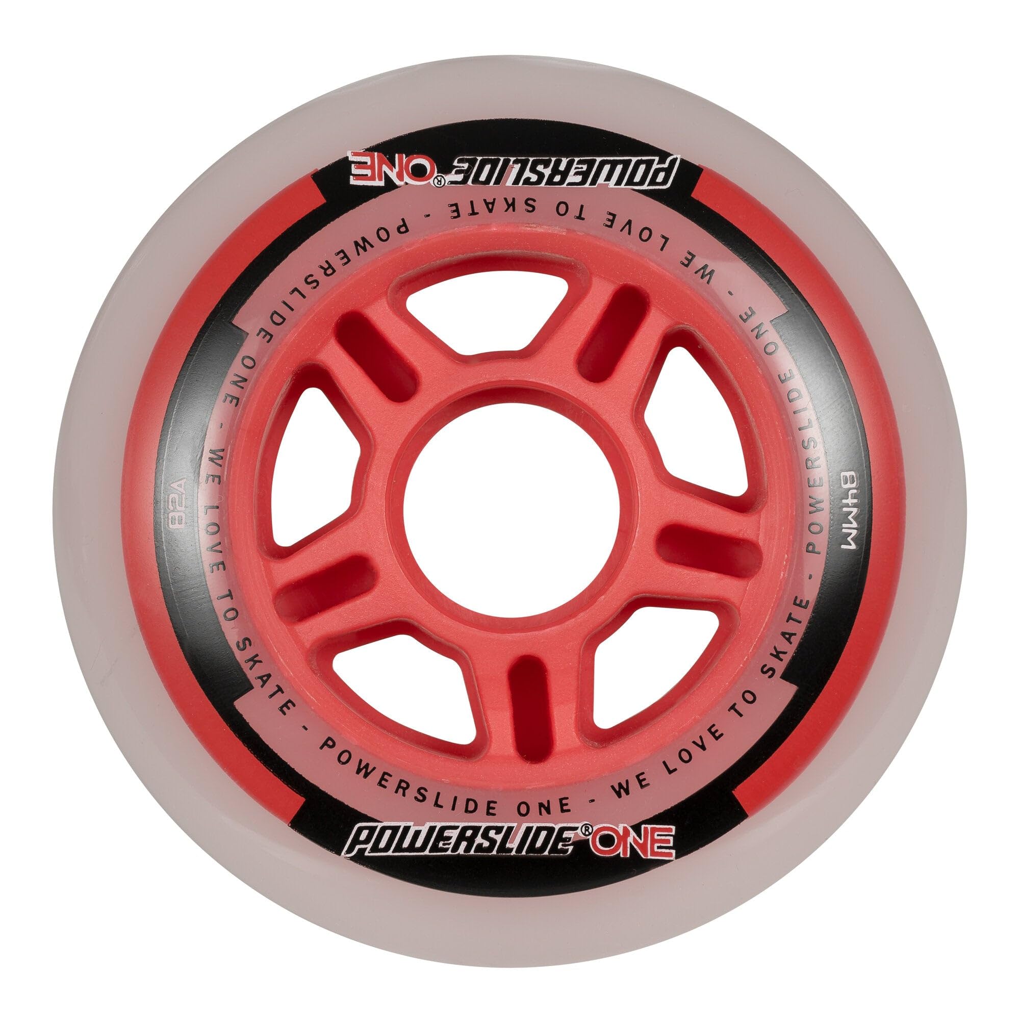 Powerslide ONE COMPLETE 8-Pack Wheelset 2023 red incl. ABEC5 Bearings