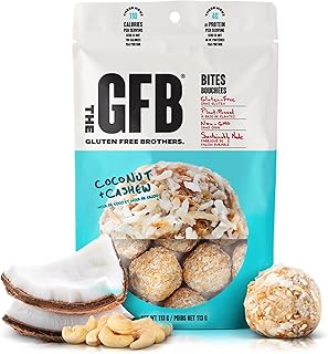 The GFB Coconut Cashew Protein Bites - Gluten Free Protein Balls - Non GMO, Soy Free, Vegan - Snack Size Plant Based Energy Balls, 4 oz (1 Count)