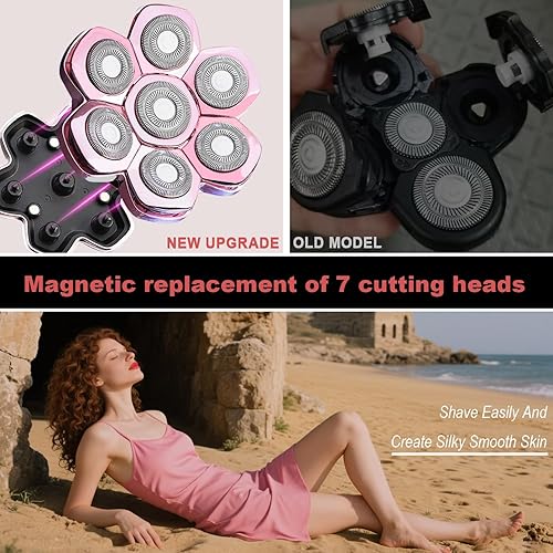 Miniatura 61 de Silvery - Cabezal de repuesto para afeitadora eléctrica para hombre, cabeza de repuesto de 6 cuchillas de repuesto para afeitadora calva Tono