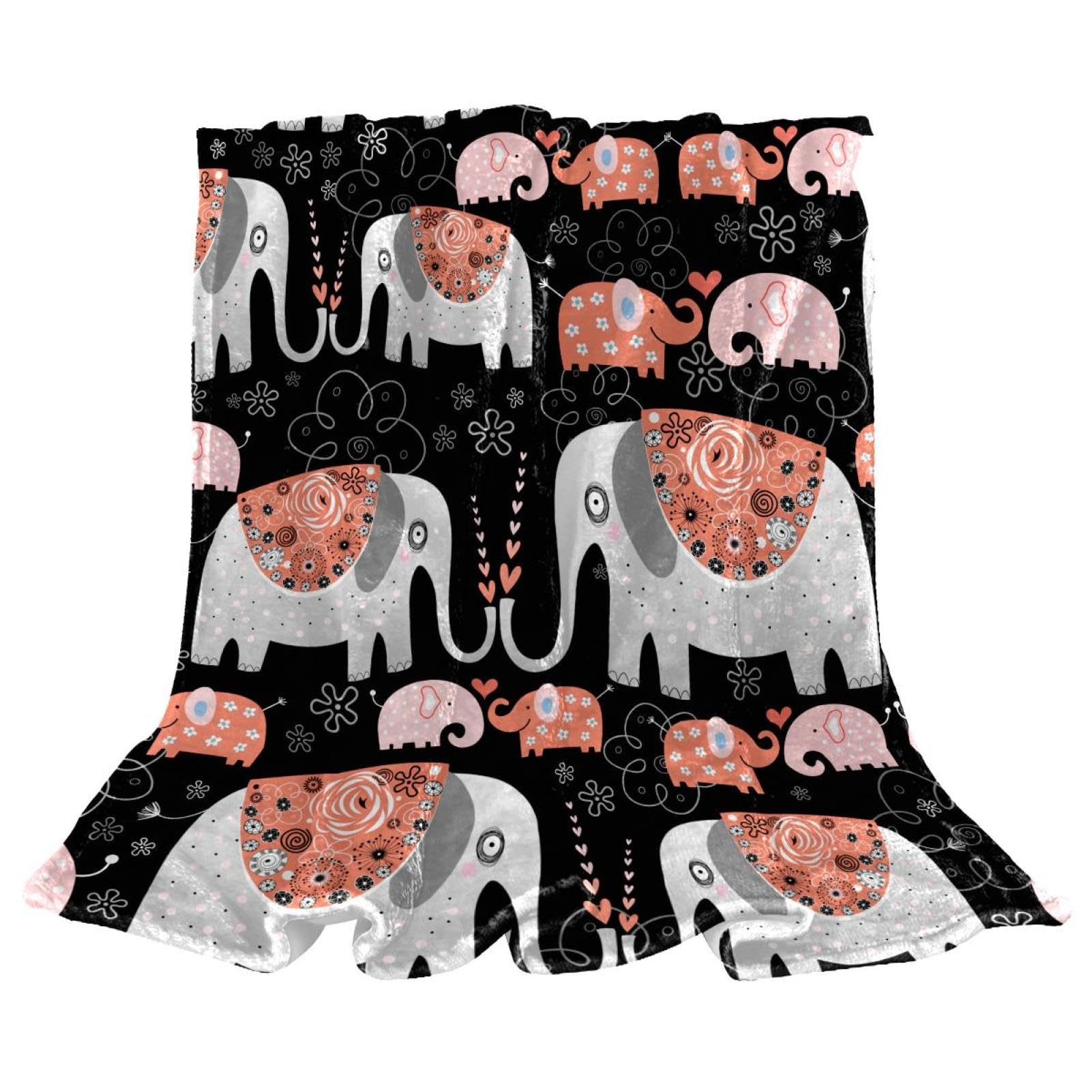 Couverture polaire éléphant plaid chaud et doux lit canapé divan 150x100