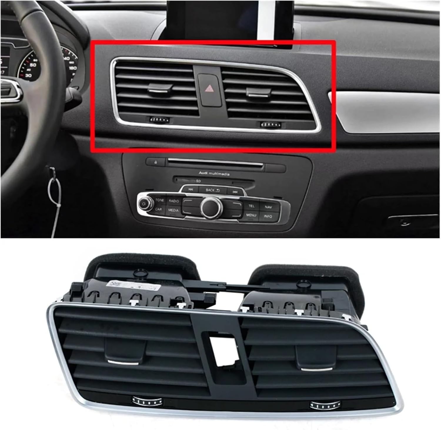 Fit For Audi Q3 2012-2018 Interior Air Conditioner Vent Vent Front Center Console Car Accessories(Only Middle)