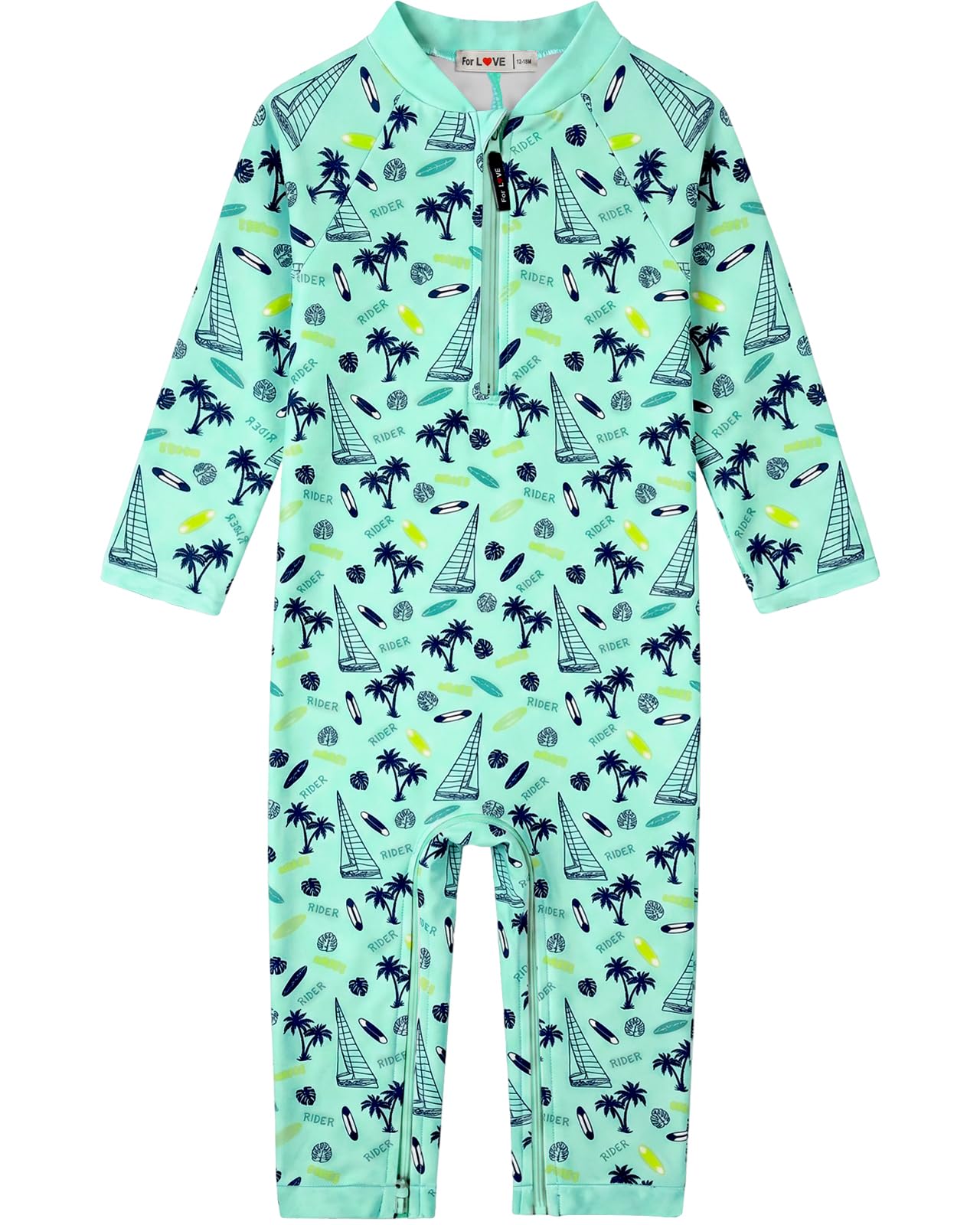 weVSwe Traje de baño para bebé UPF 50+ Manga Larga Rash Guard con Cremallera en la Entrepierna
