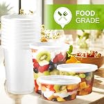 NEEBAKE 60 Set Deli-Containers-with-Lids: [8oz 16oz 32oz] Combo Plastic-Food-Storage-Containers-with-Lids, Microwaveable & Freezer Safe To-Go-Containers, Leak-proof BPA-Free Soup Slime Overnight Oats