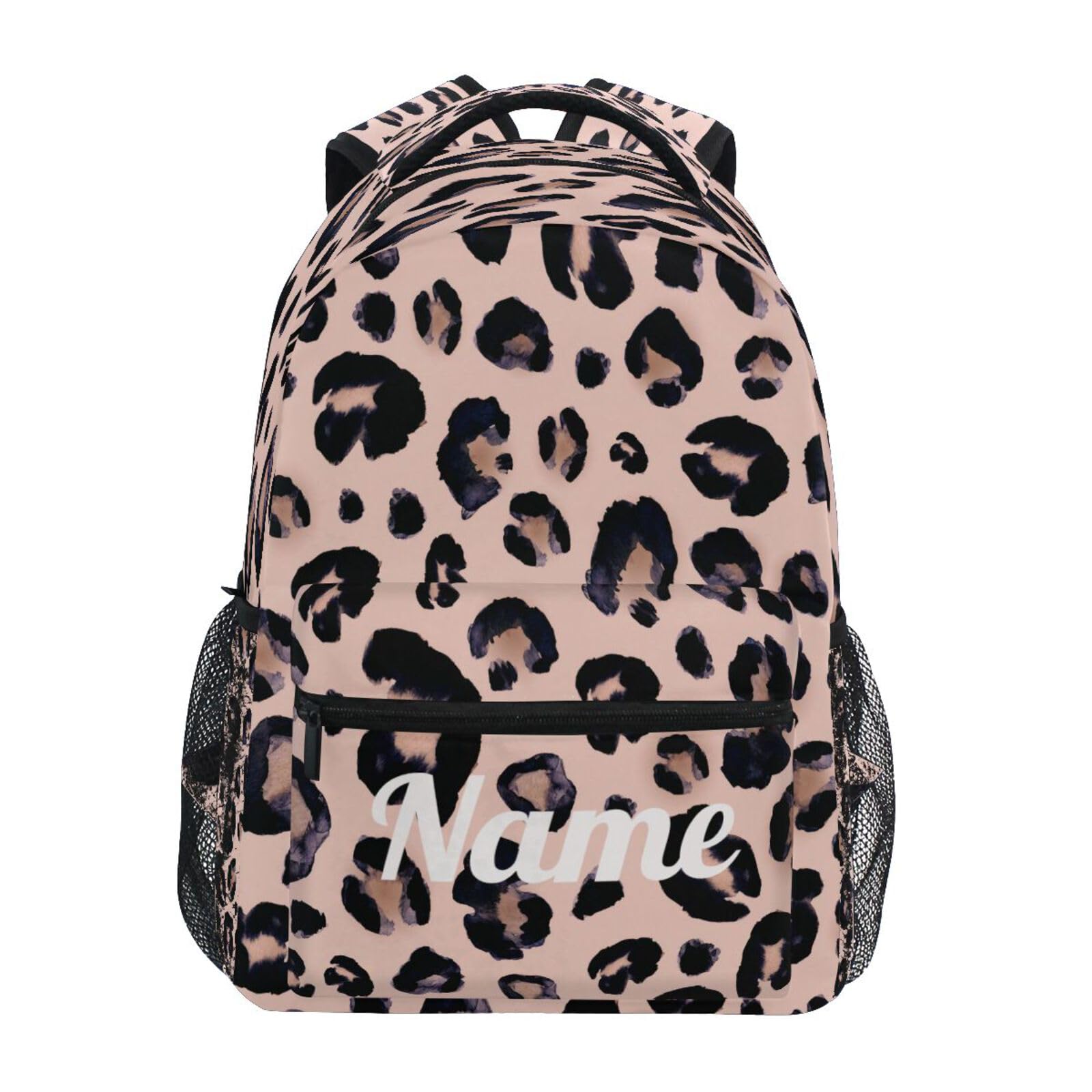 Custom Backpack Leopard Cheetah Backpacks for Girls Name School Bags Bookbags for Kids Travel Laptop Daypack Personalized Bag