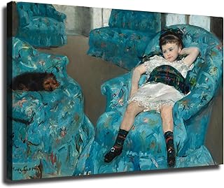 Little Girl in A Blue Armchair By Mary Cassatt Poster Posters Wall Art for Living Room Bedroom Wall Art Printins Wall Decor (20x30inch-Framed)